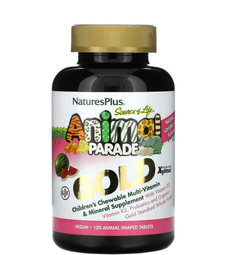 Animal Parade Gold (Добавка для детей с мультивитаминами и минералами) 120 таблеток (NaturesPlus) фото 2