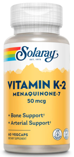 Solaray Витамин K2, менахинон-7 (Vitamin K-2 Menaquinone-7) 50 мкг. 60 растительных капсул