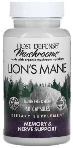 Lion's Mane Host Defense Mushrooms (Ежовик Гребенчатый) 60 вегетарианских капсул (Fungi Perfecti) фото 4
