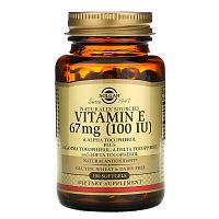Solgar Vitamin E 67 мг. (100 IU) (d-Alpha Tocopherol & Mixed Tocopherols) 100 капсул