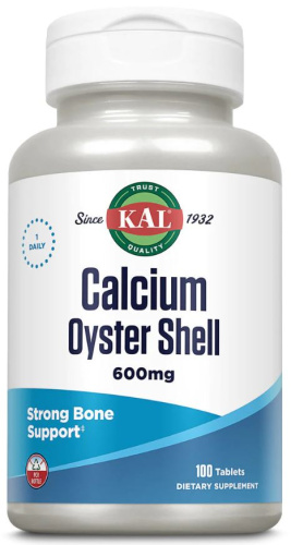 KAL Calcium Oyster Shell (Устричный Кальций) 600 мг. 100 таблеток