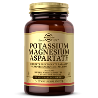 Solgar Potassium Magnesium Aspartate (Аспартат калия и магния) 90 растительных капсул