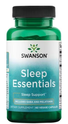 Sleep Essentials Includes GABA and Melatonin (Поддержка сна) 60 вег капсул (Swanson)