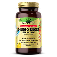 Solgar Экстракт листьев Гинкго Билоба (Ginkgo Biloba Leaf Extract) 180 растительных капсул
