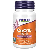 CoQ10 100 мг (Коэнзим Q10) 30 вег капсул (Now Foods)