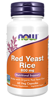 Red Yeast Rice 600 mg (Красный дрожжевой рис 600 мг) 60 вег капсул (Now Foods)