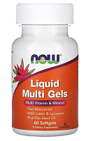 Liquid Multi Gels 60 желатиновых капсул (Now Foods)