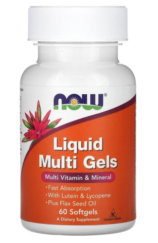 Liquid Multi Gels 60 желатиновых капсул (Now Foods)