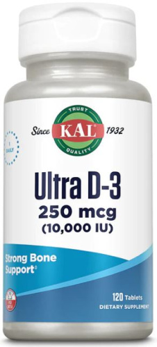 Ultra D-3 250 mcg (10000 IU) Ультра Д-3 250 мкг (10000 МЕ) 120 таблеток (KAL)