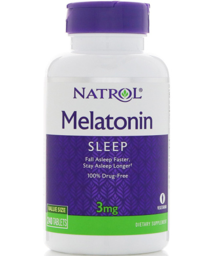 Мелатонин Melatonin Natrol 3 mg 240 таблеток фото 3