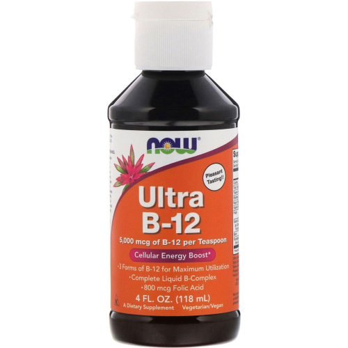 Now Foods Ultra B-12 Liquid (Жидкий Витамин B-12) 5000 мкг. 118 мл.