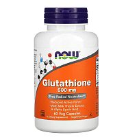 Now Foods Глутатион (Glutathione) 500 мг. 60 вегетарианских капсул