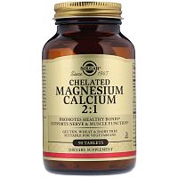 Solgar Хелатный магний и кальций 2:1 (Chelated Magnesium Calcium) 90 таблеток