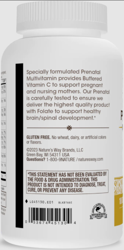 Prenatal Multivitamin with Buffered Vitamin C (Витамины для беременных) 180 капсул (Nature's Way) фото 3