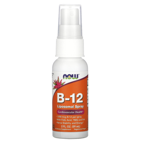 Now Foods B-12 Liposomal Spray (Липосомальный спрей с витамином B12) 1000 мкг. 59 мл.